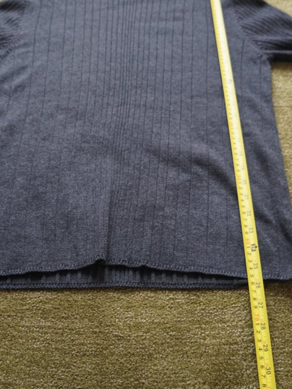 Vintage Calvin Klein Dark Gray 100% Cotton Turtleneck Sweater L - Picture 6 of 8